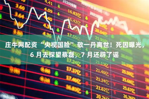 庄牛网配资 “央视国脸” 敬一丹离世！死因曝光，6 月去探望蔡磊，7 月还辟了谣